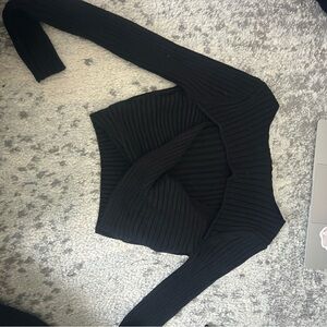 Urban Outfitters Black Ribbed Crop Top